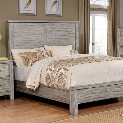 Furniture of America Canopus Transitional Array Antique Gray Bed Model CM7422GY-Queen Bed