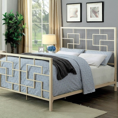 Furniture of America Lala Transitional Metal White Bed Model CM7425WH-Queen Bed