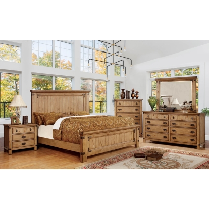 Pioneer Weathered Elm Queen Bed Model CM7449Q-BED by Furniture of America