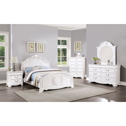 Alecia White 4 Piece Twin Bedroom Set Model CM7458WH-T-4PC by Furniture of America