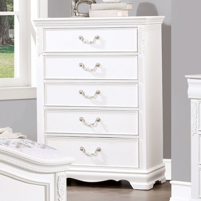 Furniture of America Alecia Transitional Solid with Wood White Chest Model CM7458WH-C