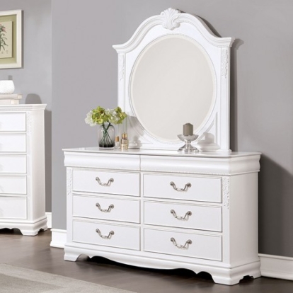 Furniture of America Alecia Transitional Solid with Wood White Dresser Model CM7458WH-D