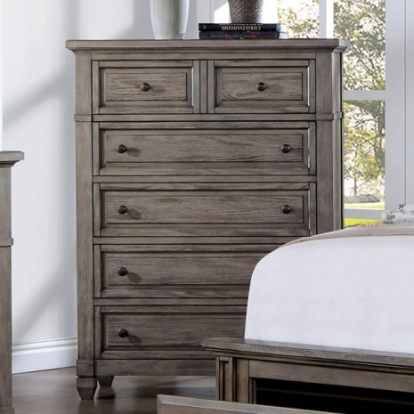 Furniture of America Durango Transitional Solid with Wood Veneer Warm Gray Chest Model CM7461GY-C
