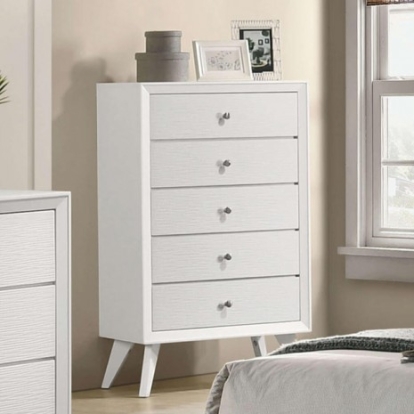 Furniture of America Dortmund Contemporary Solid with Wood White Chest Model CM7465WH-C