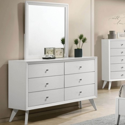Furniture of America Dortmund Contemporary Solid with Wood White Dresser Model CM7465WH-D
