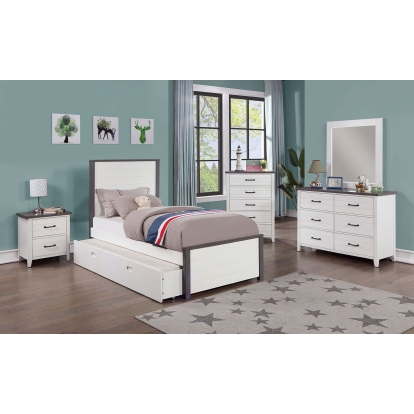Priam White/Gray Full Bed Model CM7467WH-F-BED by Furniture of America