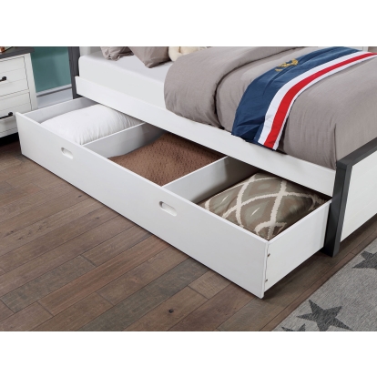 Priam White/Gray Trundle/Drawers Model CM7467WH-TR by Furniture of America