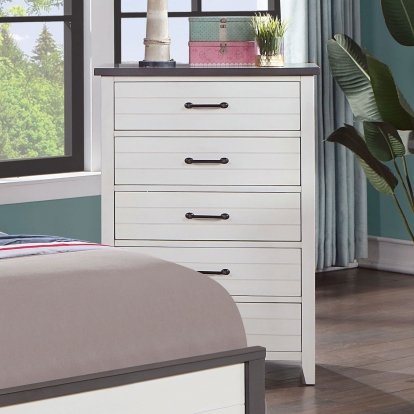 Priam White/Gray Chest Model CM7467WH-C by Furniture of America