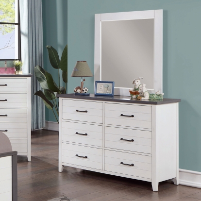 Priam White/Gray Dresser Model CM7467WH-D by Furniture of America