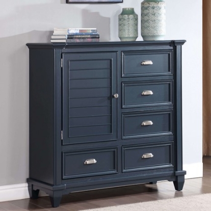 Furniture of America Manzanillo Transitional Solid with Wood Slate Blue Armoire Model CM7470BL-AR