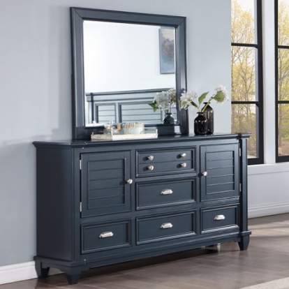 Furniture of America Manzanillo Transitional Solid with Wood Slate Blue Dresser Model CM7470BL-D
