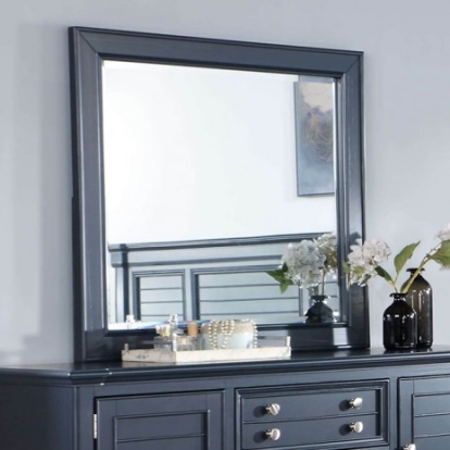Furniture of America Manzanillo Transitional Solid with Wood Slate Blue Mirror Model CM7470BL-M