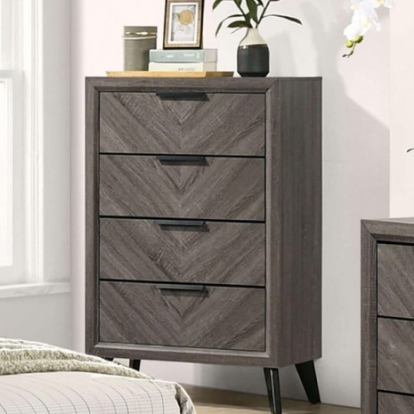 Furniture of America Vagan Contemporary Solid with Wood Paper Veneer Gray Chest Model CM7472GY-C
