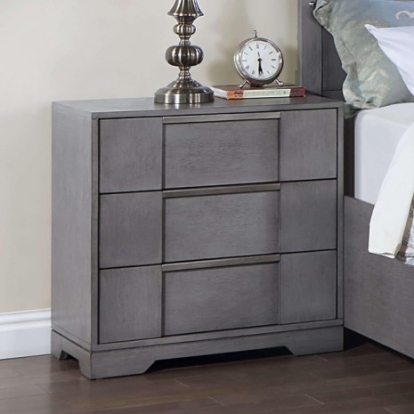 Furniture of America Regulus Contemporary Solid with Wood Gray Night Stand Model CM7475GY-N