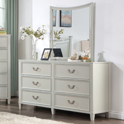 Furniture Of America Lycorida Transitional Solid Wood, Others Gray Dresser | CM7477GY-D