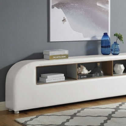 Furniture of America Vodice Contemporary Leatherette Solid with Wood White Bookcase Model CM7513B