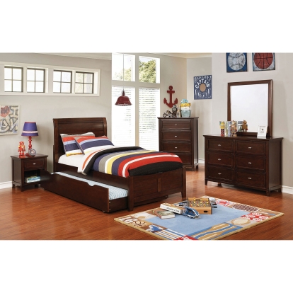 Brogan Brown Cherry 4 Piece Twin Bedroom Set Model CM7517CH-T-4PC by Furniture of America