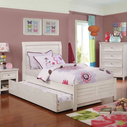 Brogan Antique White Twin Bed Model CM7517WH-T-BED by Furniture of America
