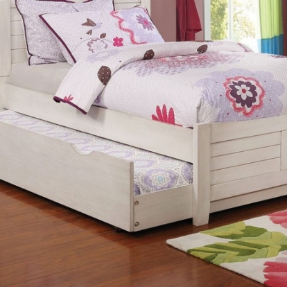 Furniture Of America Brogan Transitional Solid Wood, Wood Veneer, Others Antique White Trundle | CM7517WH-TR