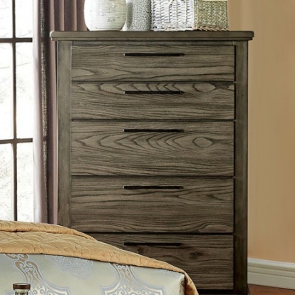 Furniture of America Berenice Transitional Solid with Wood Veneer Gray Chest Model CM7528GY-C
