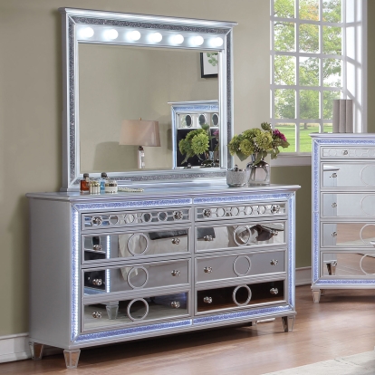 Mairead Silver Dresser with LED Model CM7541D by Furniture of America
