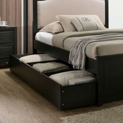 Furniture of America Kirsten Transitional Fabric Solid with Wood Paper Veneer Charcoal Trundle Model CM7547GY-TR