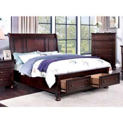 Wells Dark Cherry Queen Bed Model CM7548CH-DR-Q-BED by Furniture of America