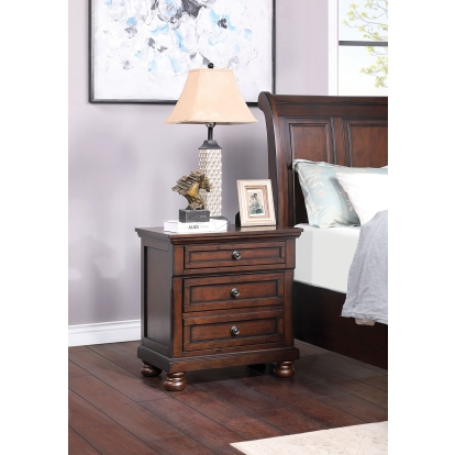 Wells Dark Cherry Night Stand with USB Plug Model CM7548CH-N by Furniture of America