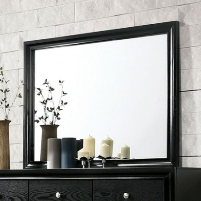 Furniture of America Chrissy Contemporary Solid with Wood Veneer Black Mirror Model CM7552BK-M