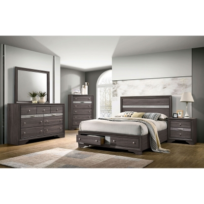 Chrissy Gray 4 Piece Queen Bedroom Set Model CM7552GY-Q-4PC by Furniture of America