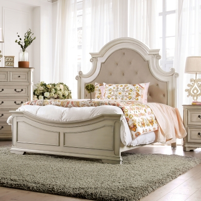 Pembroke Antique Whitewash Queen Bed Model CM7561Q-BED by Furniture of America