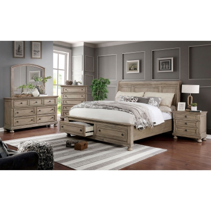 Wells Gray 5 Piece Queen Bedroom Set with Chest Model CM7568Q-5PC-CHEST by Furniture of America