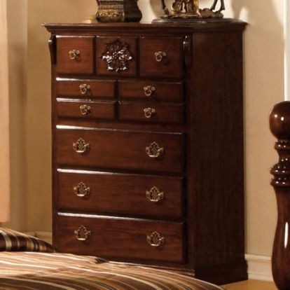 Furniture of America Tuscan Traditional Solid with Wood Veneer Dark Pine Chest Model CM7571C