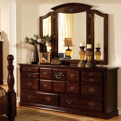 Tuscan Glossy Dark Pine Dresser Model CM7571D by Furniture of America