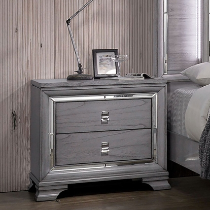 Alanis Light Gray Night Stand Model CM7579N by Furniture of America