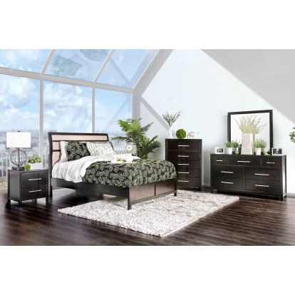 Berenice Espresso/Beige 4 Piece Queen Bedroom Set Model CM7580EX-Q-4PC by Furniture of America
