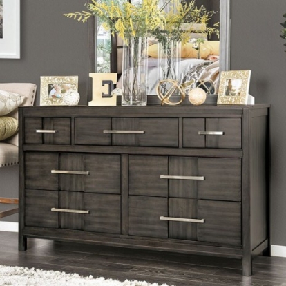 Furniture of America Berenice Transitional Solid with Wood Veneer Gray Dresser Model CM7580GY-D