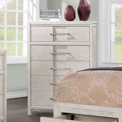 Furniture of America Berenice Transitional Solid with Wood Veneer White Chest Model CM7580WH-C