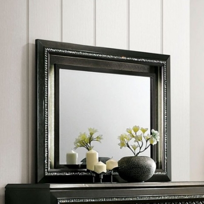 Furniture of America Demetria Contemporary Solid with Wood Metallic Gray Mirror Model CM7584M