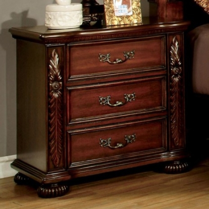 Furniture Of America Arthur Traditional Solid Wood, Wood Veneer, Others Brown Cherry Night Stand | CM7587N