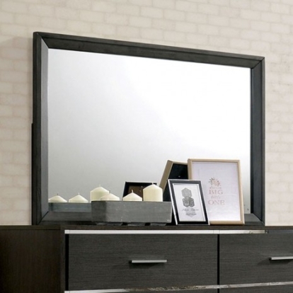 Furniture of America Camryn Contemporary Solid with Wood Veneer Warm Gray Mirror Model CM7589M