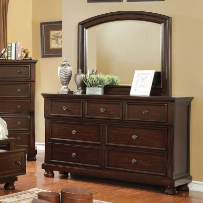 Castor Brown Cherry Dresser Model CM7590CH-D by Furniture of America