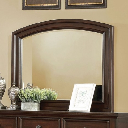 Furniture of America Castor Transitional Solid with Wood Veneer Brown Cherry Mirror Model CM7590CH-M
