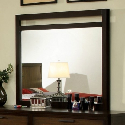 Furniture of America Corsica Contemporary Mirror Solid with Wood Tobacco Mirror Model CM7608M