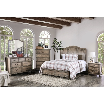 Belgrade Rustic Natural 4 Piece Queen Bedroom Set Model CM7611Q-4PC by Furniture of America