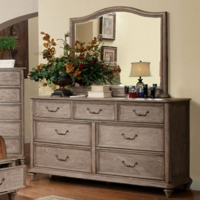 Furniture of America Belgrade Rustic Solid with Wood Veneer Rustic Natural Dresser Model CM7611D