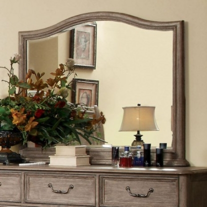 Furniture of America Belgrade Rustic Solid with Wood Veneer Rustic Natural Mirror Model CM7611M