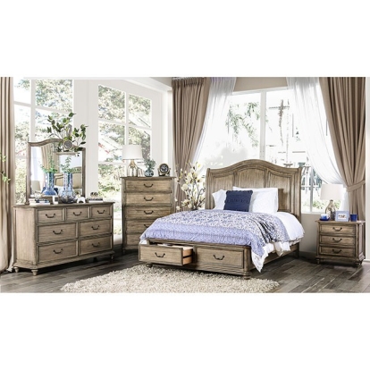 Belgrade I Rustic Natural Tone 4 Piece Queen Bedroom Set Model CM7613Q-4PC by Furniture of America