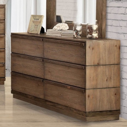 Furniture of America Coimbra Rustic Solid with Wood Veneer Rustic Natural Tone Dresser Model CM7623D