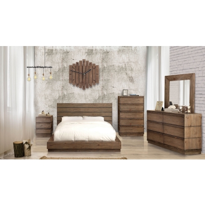 Coimbra Rustic Natural Tone 5 Piece Queen Bedroom Set with Chest Model CM7623Q-5PC-CHEST by Furniture of America